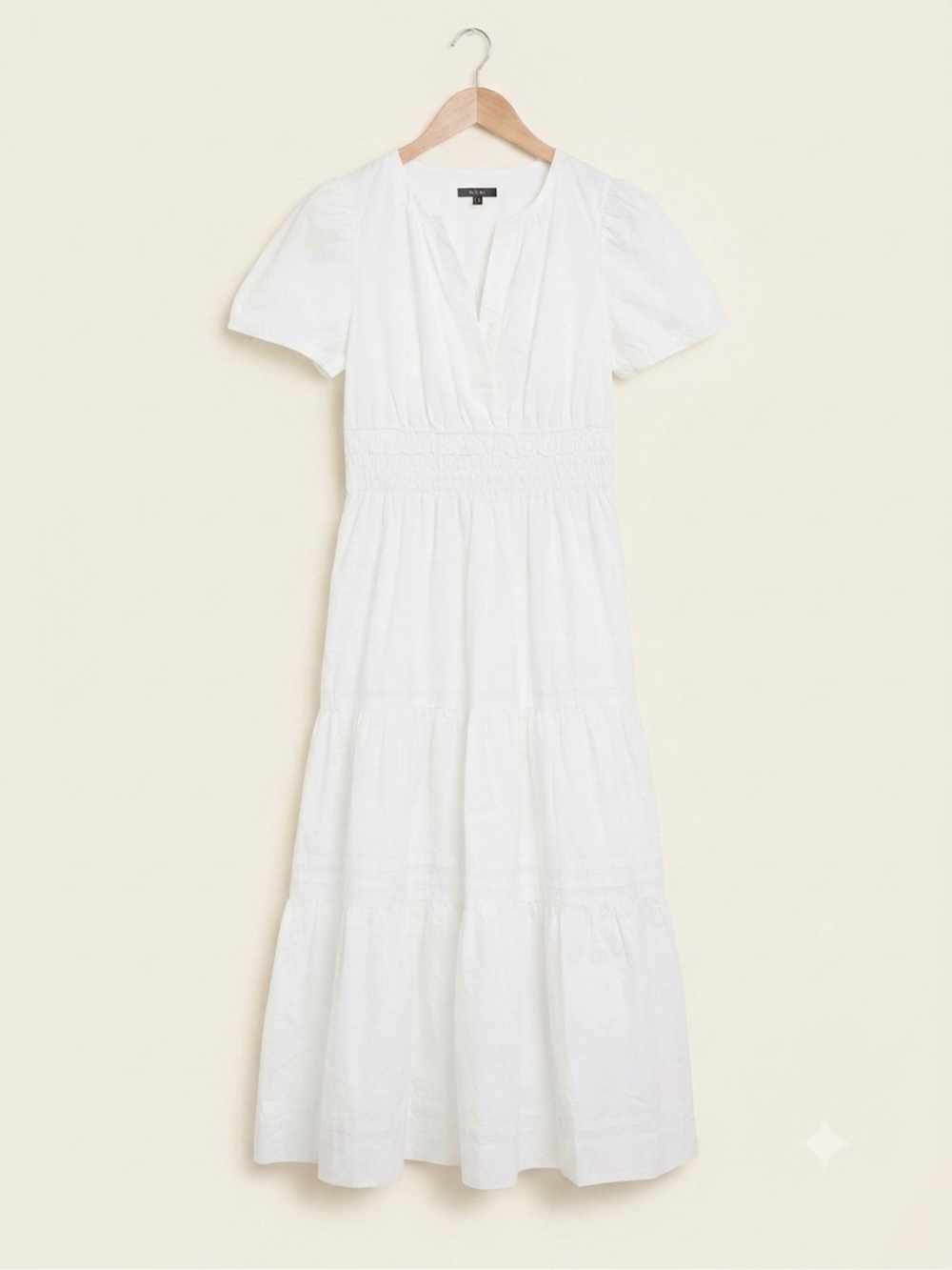 Quince White Tiered Maxi Dress Size M